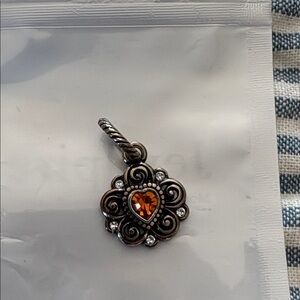 Brighton Silver and Orange Heart Pendant